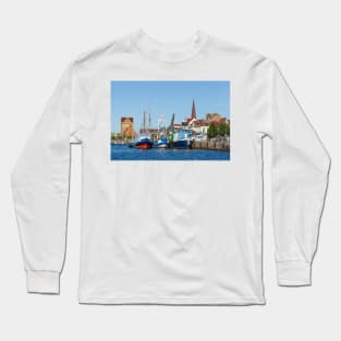 Mecklenburg-Western Pomerania; Rostock; Warnow; Flow; Ship; city port Long Sleeve T-Shirt